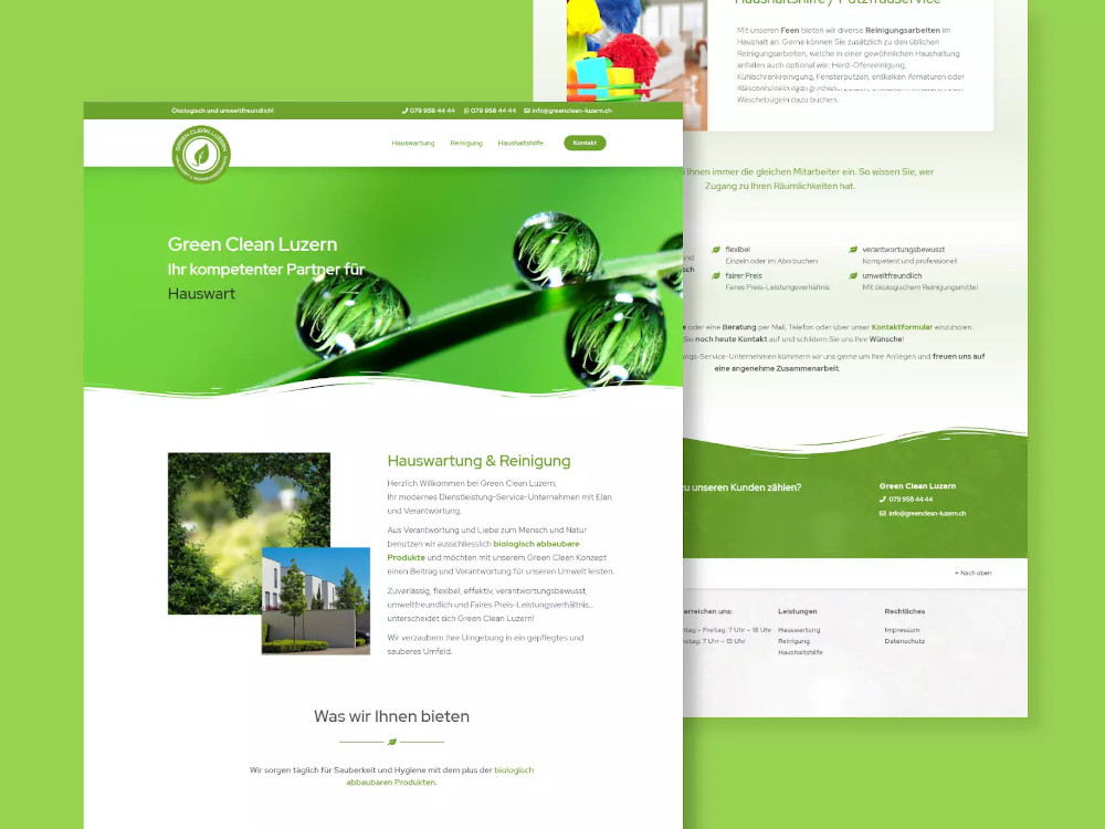 Greenclean Luzern Webdesign Referenz